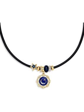 Women's Moon Star Paracord Rope Natural Stone Pendant Adjustable Choker Necklace